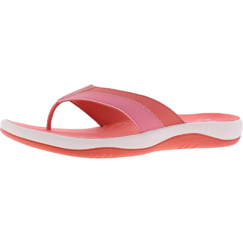 Cloudsteppers by Clarks Womens Sunmaze Surf Orange Flat Flip-Flops Shoes NWT